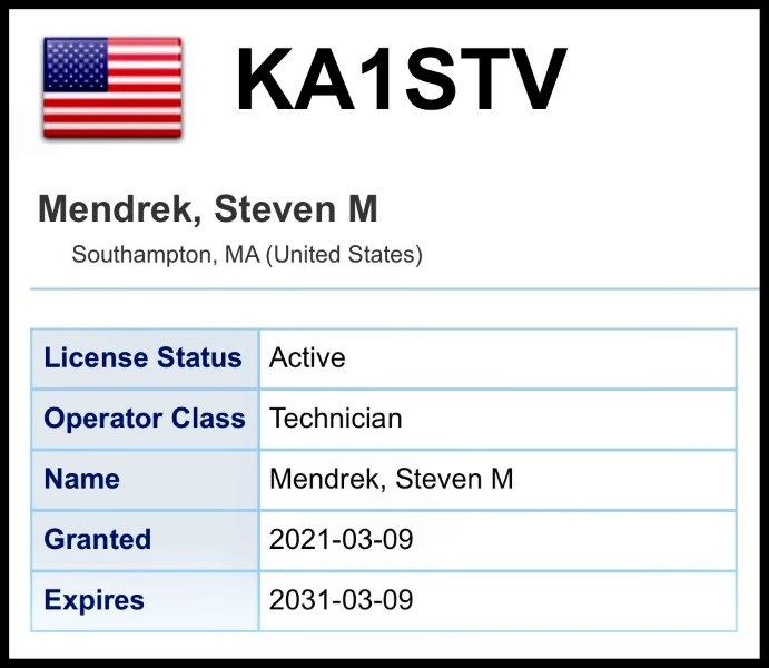 KA1STV Callsign